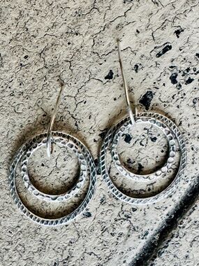 Argentium Double Circle Earrings NWOT